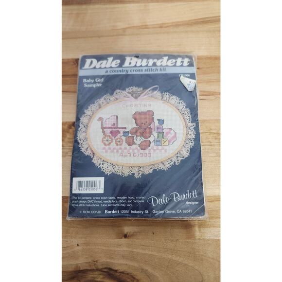 Vintage Dale Burdett Baby Girl Sampler Cross Stitch Kit - Picture 1 of 2